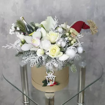 FLORPRO Коробка с цветами «Зимний фонарик»