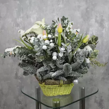 FLORPRO Корзина «Снеговик в лесу»