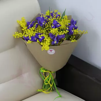 FLORPRO Мимоза и синие ирисы