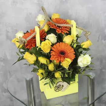 FLORPRO Ящик с цветами «Для тебя» Яркий