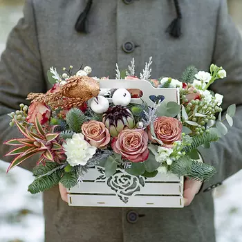 FLORPRO Ящик с цветами «Хрустальная птичка»