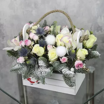 FLORPRO Ящик с цветами «Снежная карусель»