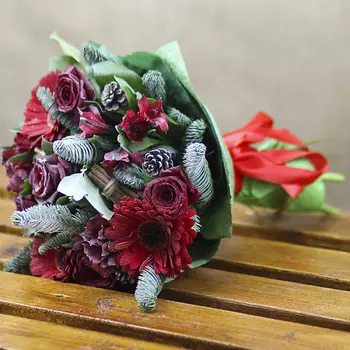 FLORPRO Зимний букет с корицей в снегу