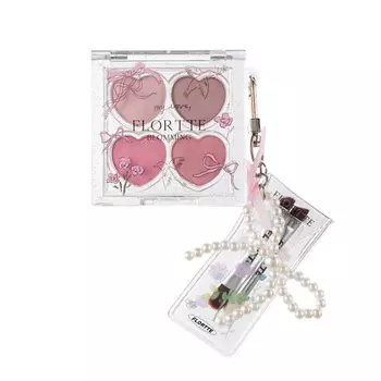 FLORTTE Компактные тени-брелок Blooming Series 4 Color