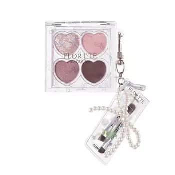 FLORTTE Компактные тени-брелок Blooming Series 4 Color