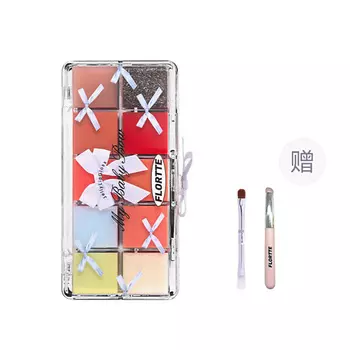 FLORTTE Палетка блесков для губ My Baby Bow Series 10-Color Jelly Lip Gloss Palette