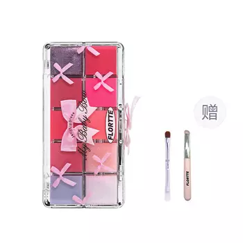 FLORTTE Палетка блесков для губ My Baby Bow Series 10-Color Jelly Lip Gloss Palette