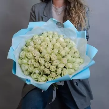 FLOWERY Роза Кения 40 см белые (Standart) 71 шт