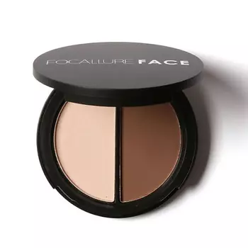 FOCALLURE Палетка для контуринга лица 2в1 бронзер и пудра