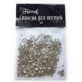 FORNAIL Стразы для дизайна ногтей стеклянные, серебро