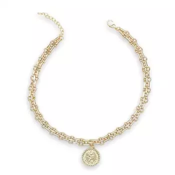 FOROSTINA.K Колье цепь широкая с монеткой