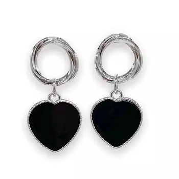 FOROSTINA.K Серьги Черное сердце