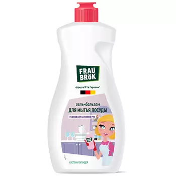 FRAU BRK Гель-бальзам для мытья посуды Хлопок и Орхидея Frau Brk 500.0
