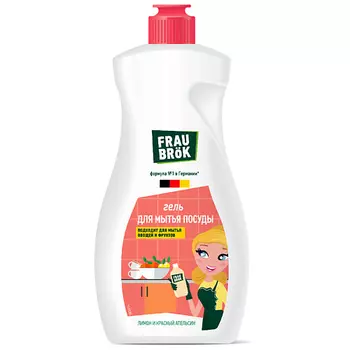 FRAU BRK Гель для мытья посуды Лимон и Красный апельсин 500.0