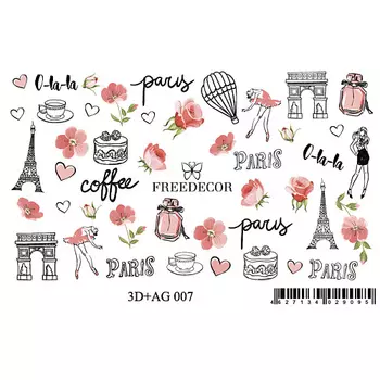 FREEDECOR 3D Слайдер дизайн с аэрографией "Paris"