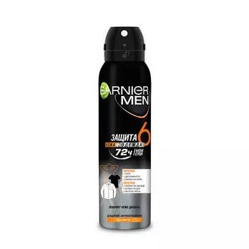 GARNIER Дезодорант-антиперспирант спрей для тела мужской 6-в-1 защита 48ч Men