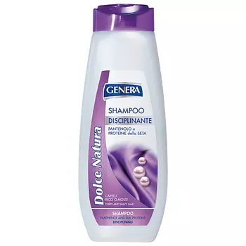 GENERA Шампунь для вьющихся и непослушных волос Dolce Natura с пантенолом и протеинами шелка 500.0