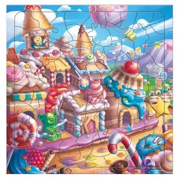 ГЕОДОМ Пазл фигурный на подложке Сладкий город