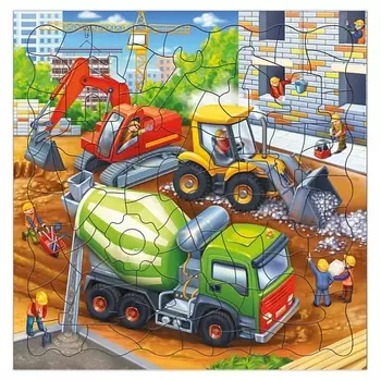 ГЕОДОМ Пазл фигурный на подложке Стройка 320.25