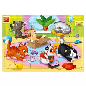 ГЕОДОМ Пазл листовой на подложке "Котики" 189.0