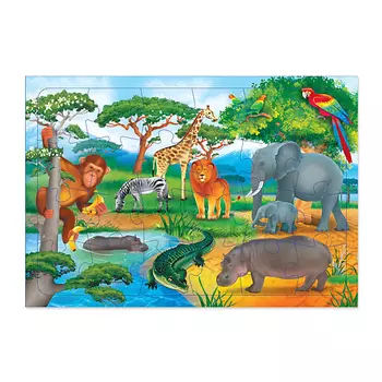 ГЕОДОМ Пазл листовой на подложке "В Африке" 189