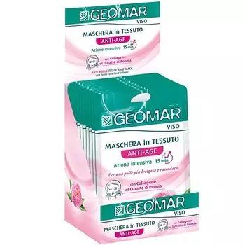 GEOMAR Маска тканевая для лица антивозрастная с экстрактом пиона и коллагеном 22.0