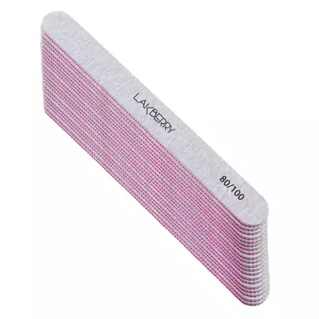 GET THE REASON LAKBERRY Пилка для ногтей узкая прямая 80/100, 20 шт