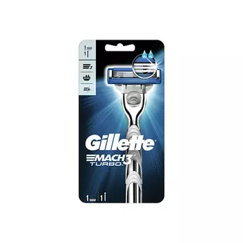 GILLETTE Бритва MACH3 Turbo с 1 сменной кассетой