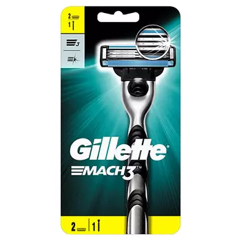 GILLETTE Бритва с 2 сменными кассетами Mach3