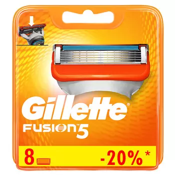 GILLETTE Сменные кассеты для бритья Fusion5