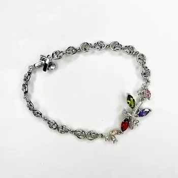 GILMEEVA Нежный цветочный браслет с камнями