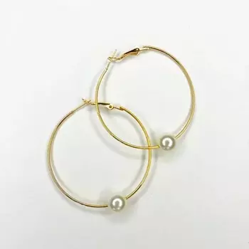 GILMEEVA Серьги-кольца с жемчугом