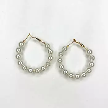 GILMEEVA Серьги-кольца с жемчугом