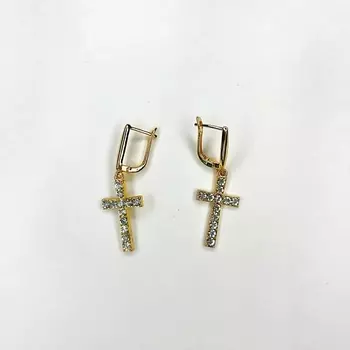 GILMEEVA Серьги кресты золотистые