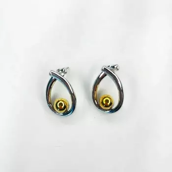 GILMEEVA Серьги пусеты серебристые