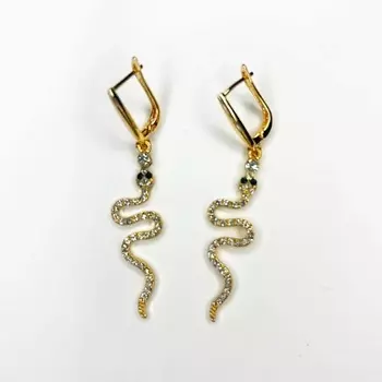 GILMEEVA Серьги со змейкой золотистые