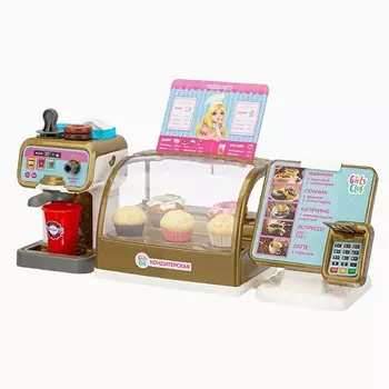 GIRL'S CLUB Игровой набор "Кондитерская" касса со звуком, кофемашина с настоящей водой, свет 1.0