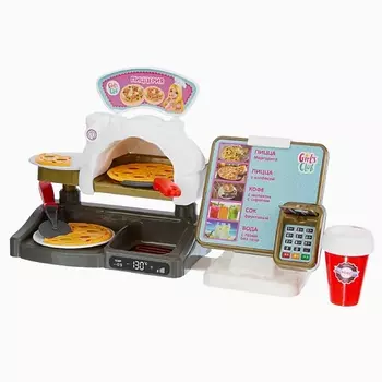 GIRL'S CLUB Игровой набор "Пиццерия" касса со звуком, витрина светится, аксессуары в комплекте 1.0