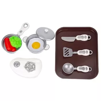 GIRL'S CLUB Игровой набор "Повар" , в комплекте посуда, продукты, плитка, поднос 1.0