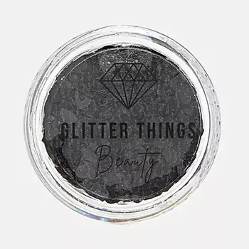 GLITTER THINGS Глиттер Гель Блёстки для глаз, лица и тела "Черные Сердца "