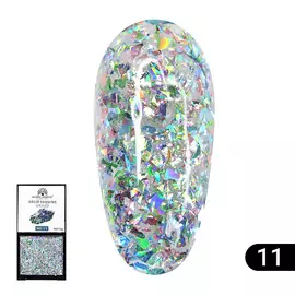 GLOBAL FASHION Гель-краска с глиттером, Solid Sequins color gel 01