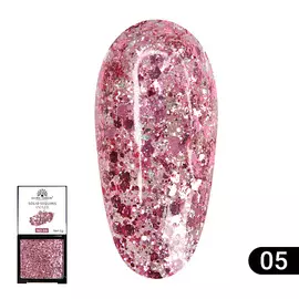 GLOBAL FASHION Гель-краска с глиттером, Solid Sequins color gel 01
