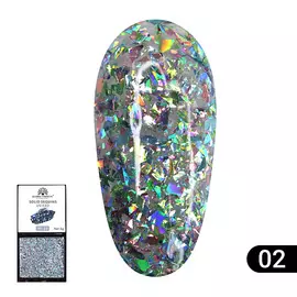 GLOBAL FASHION Гель-краска с глиттером, Solid Sequins color gel 01