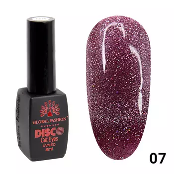 GLOBAL FASHION Гель лак Disco Cateye светоотражающий, 001