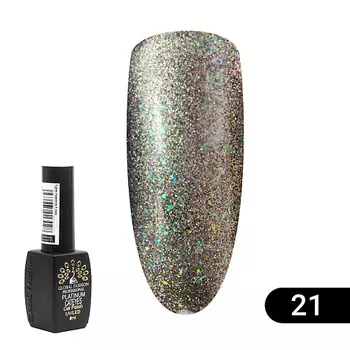 GLOBAL FASHION Гель лак кошачий глаз Platinum 01