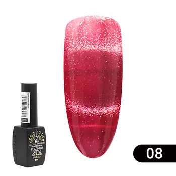 GLOBAL FASHION Гель лак кошачий глаз Platinum 01