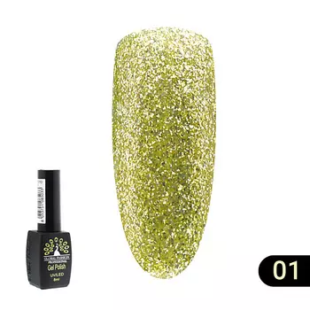 GLOBAL FASHION Гель лак золото Gold 07