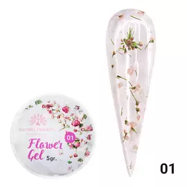 GLOBAL FASHION Гель с сухоцветами Flower Gel 01
