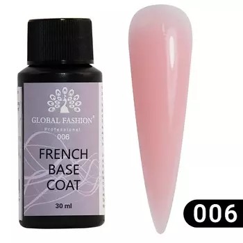 GLOBAL FASHION Камуфлирующая база для ногтей French Rubber Base 30