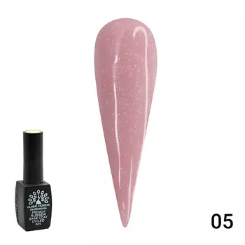 GLOBAL FASHION Каучуковая база для гель лака френч с шиммером , Rubber Base Coat French 004